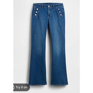 Gap high rise 70’s flare mariner jeans size 4 short